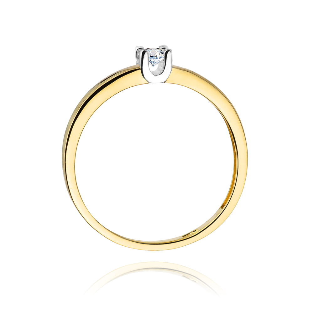 Inel Aur 14K cu Diamant Natural 0.12 ct