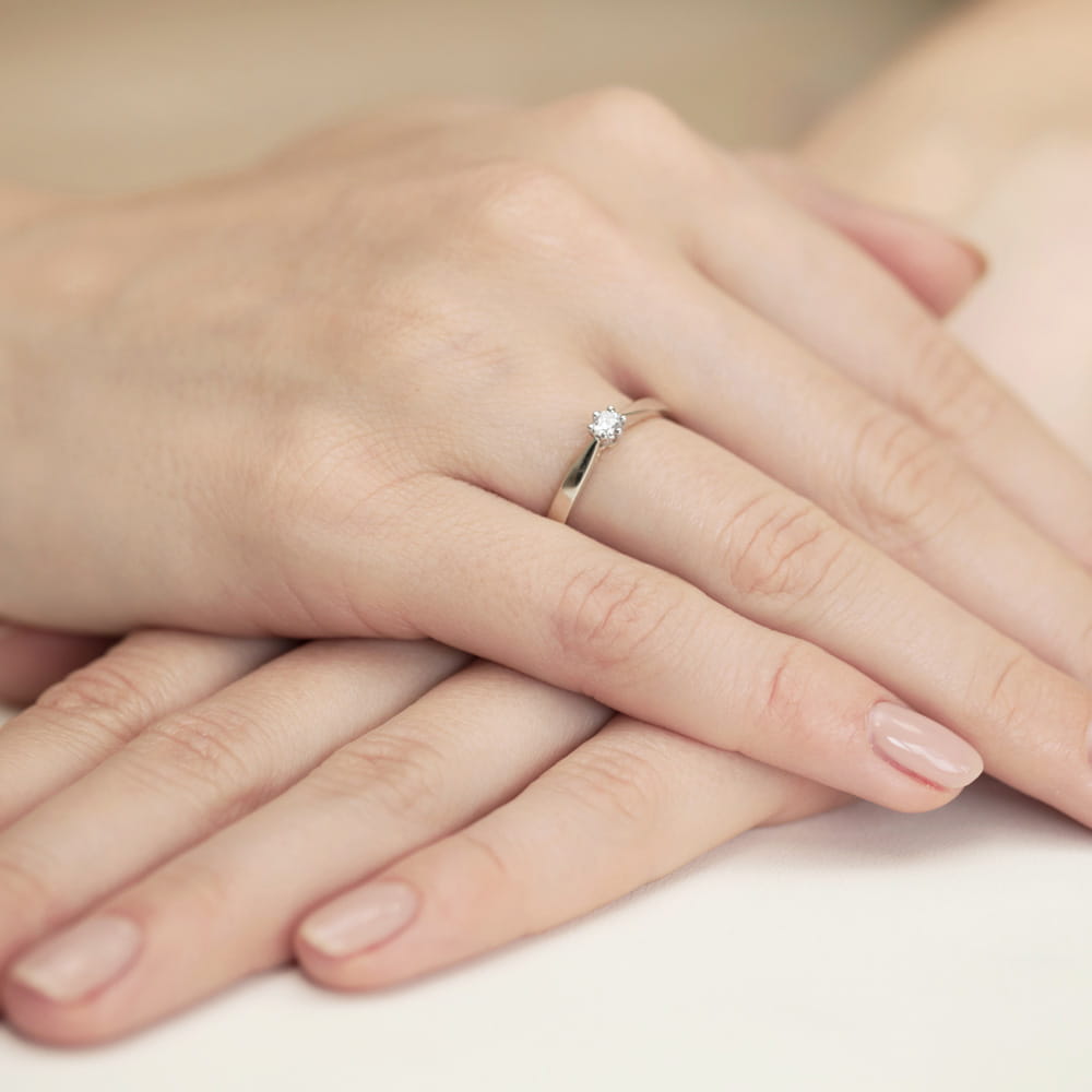 Inel Aur 14K cu Diamant Natural 0.12 ct