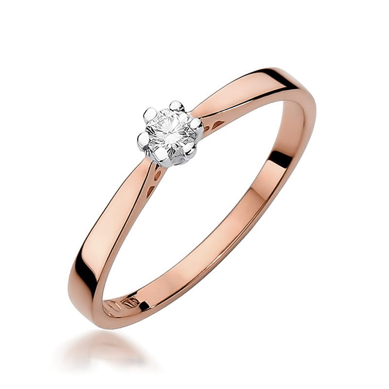 Inel Aur 14K cu Diamant Natural 0.12 ct