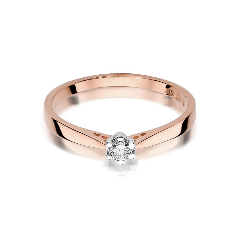 Inel Aur 14K cu Diamant Natural 0.12 ct