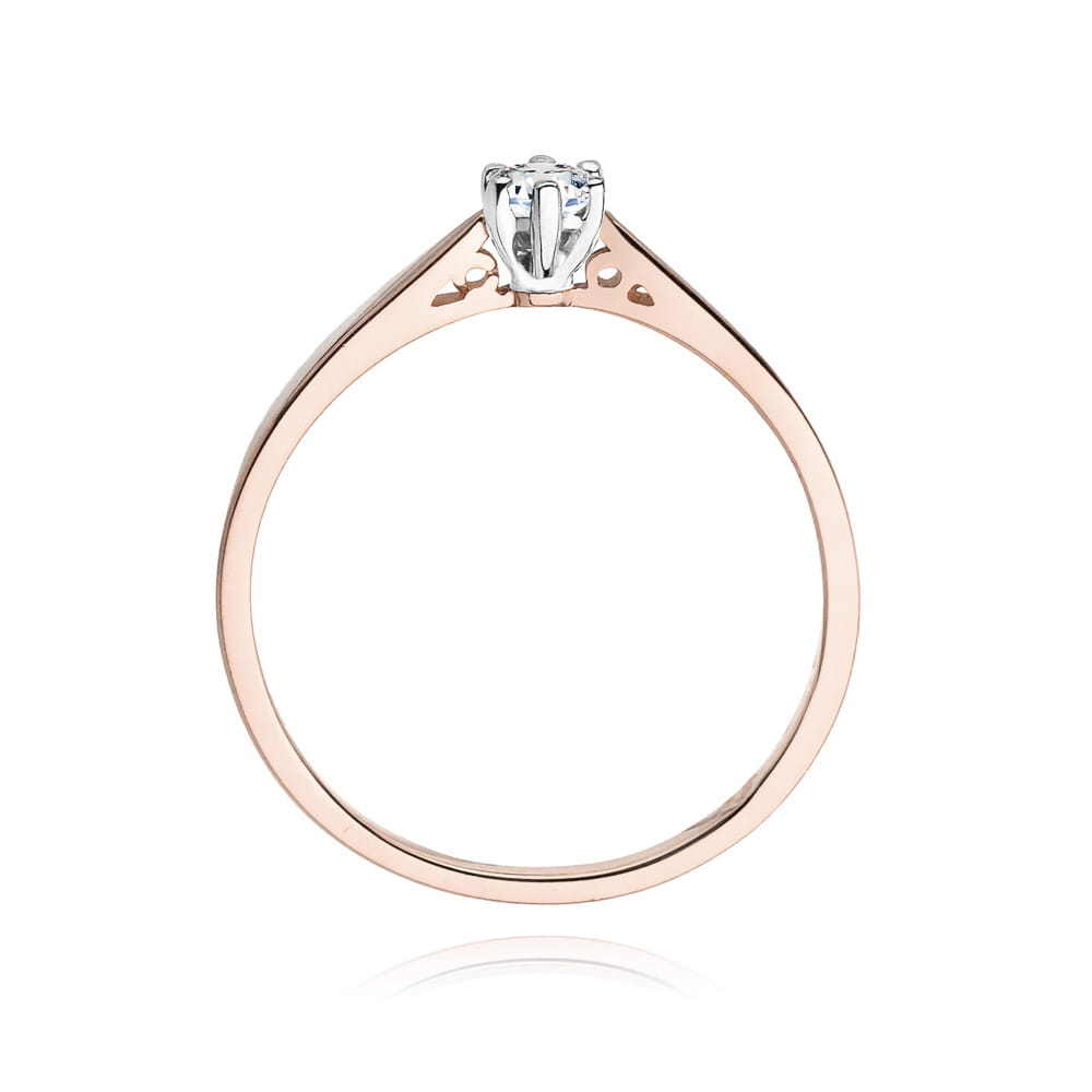 Inel Aur 14K cu Diamant Natural 0.12 ct