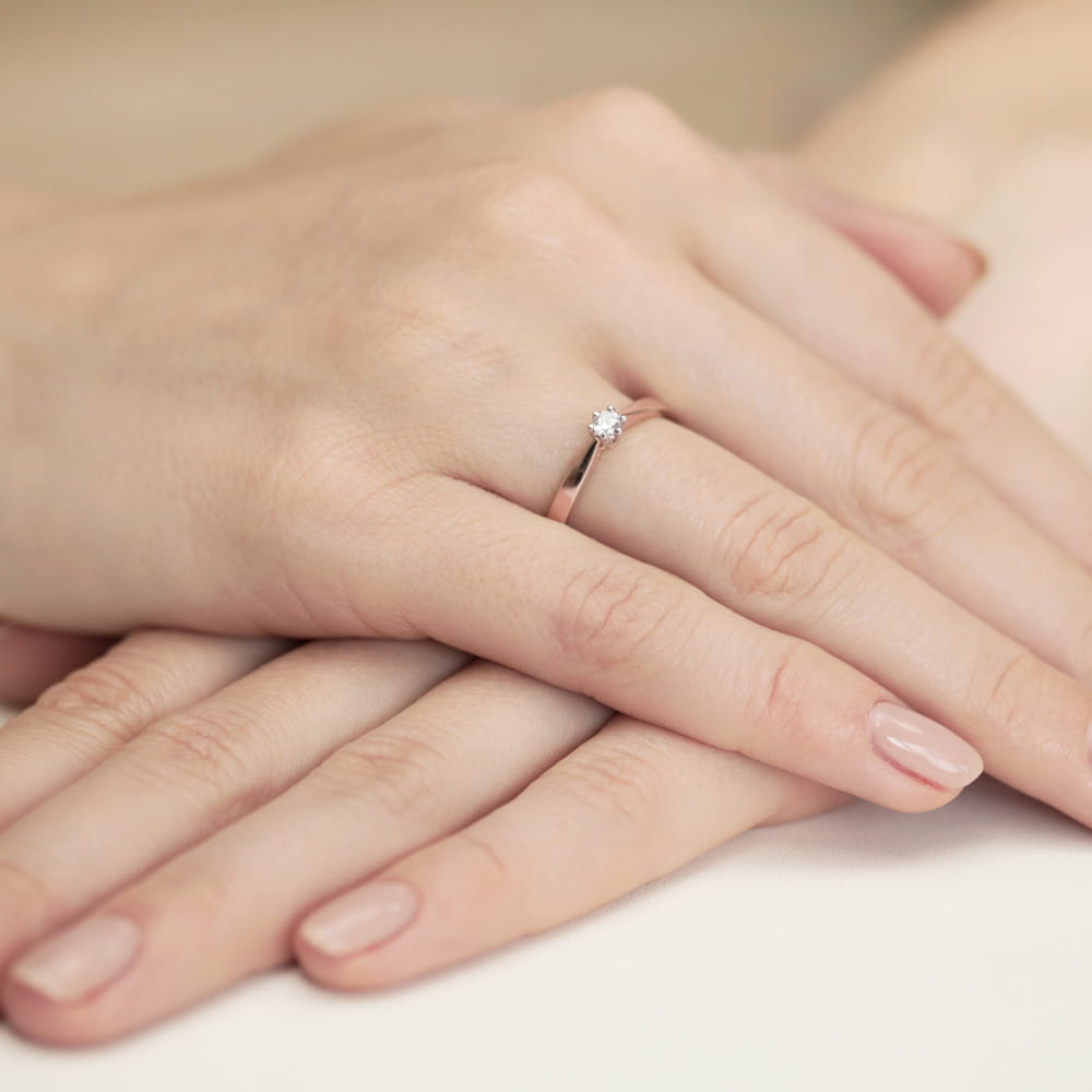 Inel Aur 14K cu Diamant Natural 0.12 ct