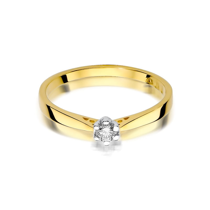 Inel Aur 14K cu Diamant Natural 0.12 ct