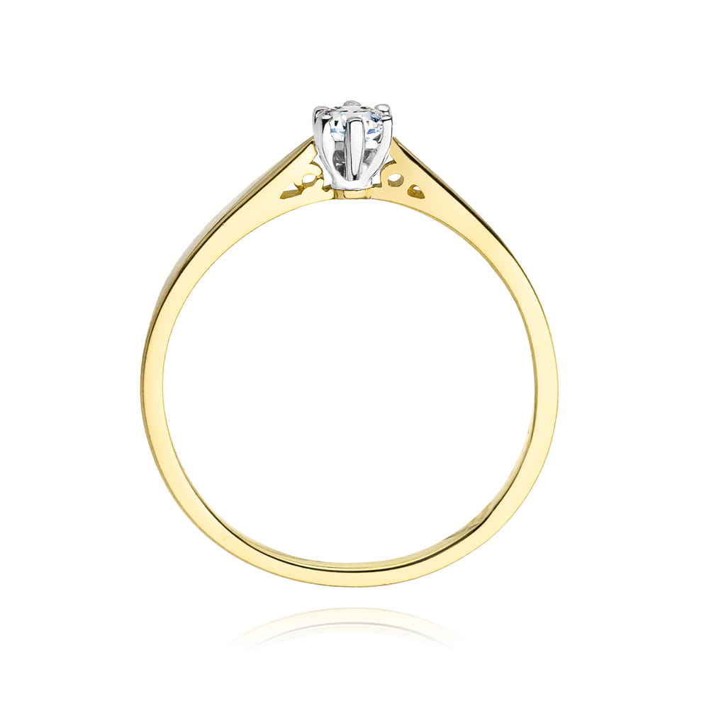 Inel Aur 14K cu Diamant Natural 0.12 ct