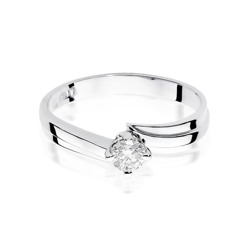 Inel Aur 14K cu Diamant 0.30 ct - Alb