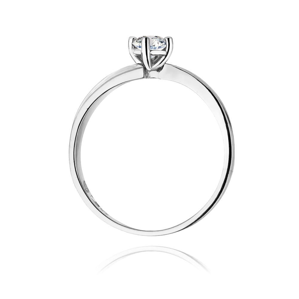 Inel Aur 14K cu Diamant 0.30 ct - Alb