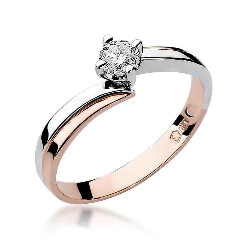 Inel Aur 14K cu Diamant 0.30 ct - Roz