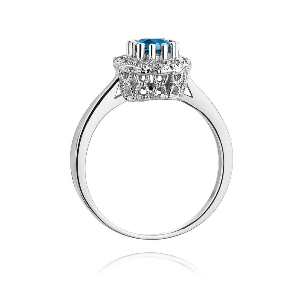 Inel Aur 14K W284 Topaz London Blue 0.50ct