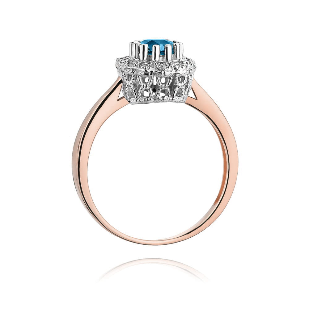 Inel Aur 14K W284 Topaz London Blue 0.50ct