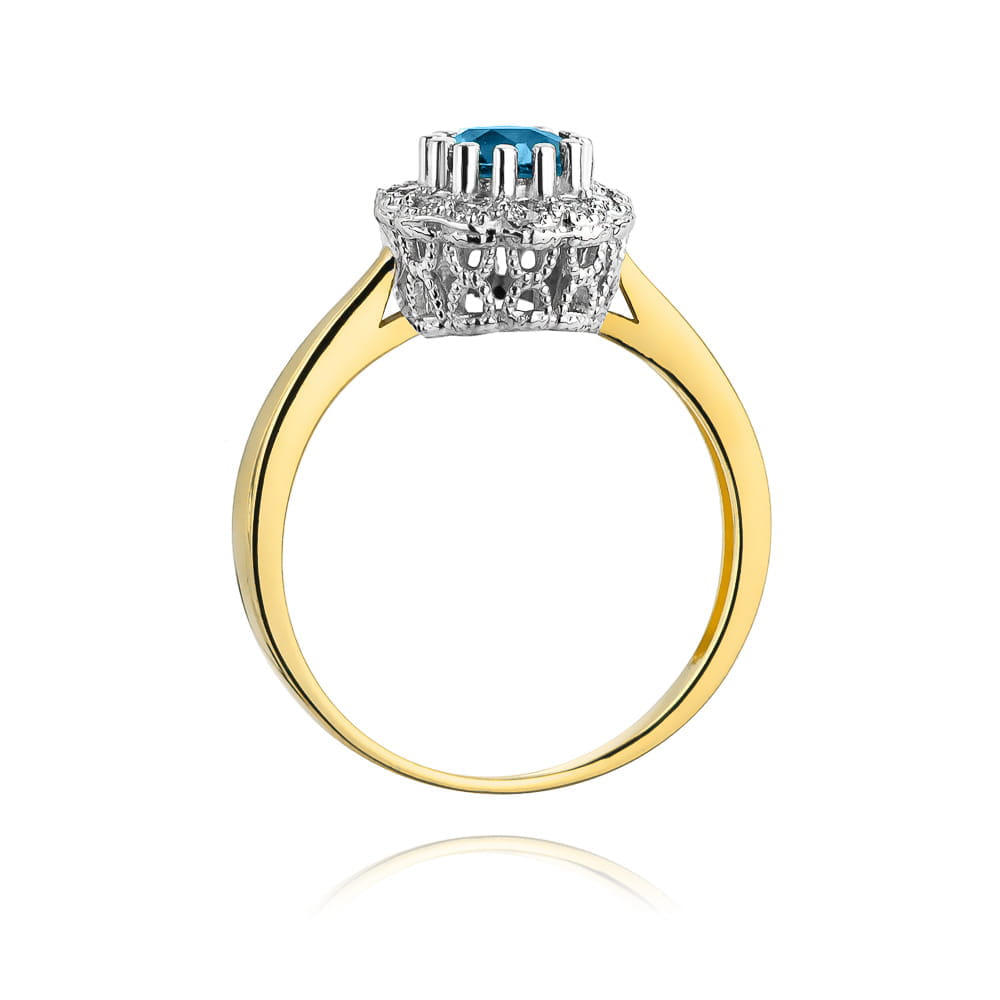 Inel Aur 14K W284 Topaz London Blue 0.50ct