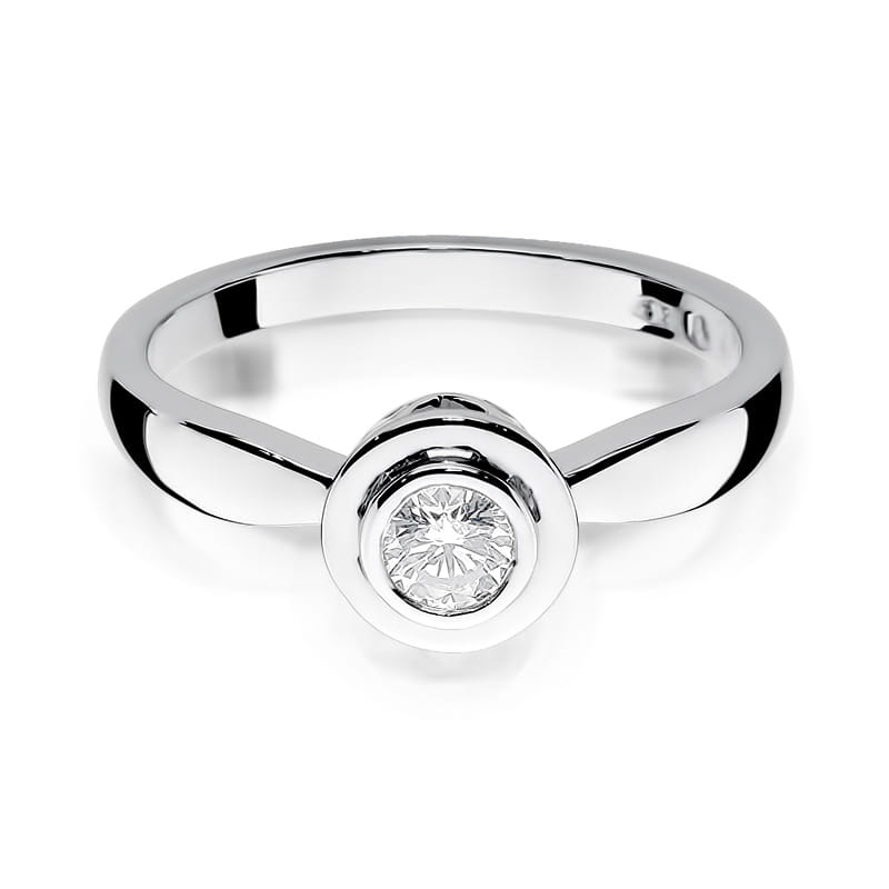 Inel Aur 14k cu Diamant 0.30 ct - Alb