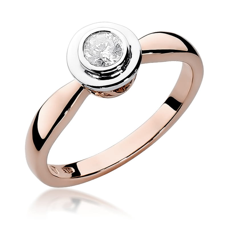 Inel Aur 14k cu Diamant 0.30 ct - Roz