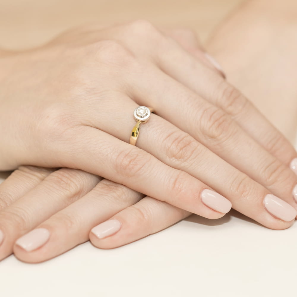 Inel Aur 14k cu Diamant 0.30 ct - Galben