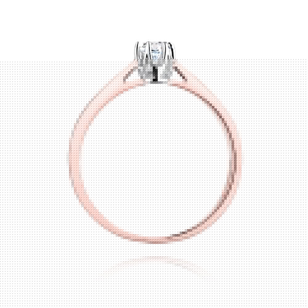 Inel Aur 14k cu Diamant 0.12 ct - Roz