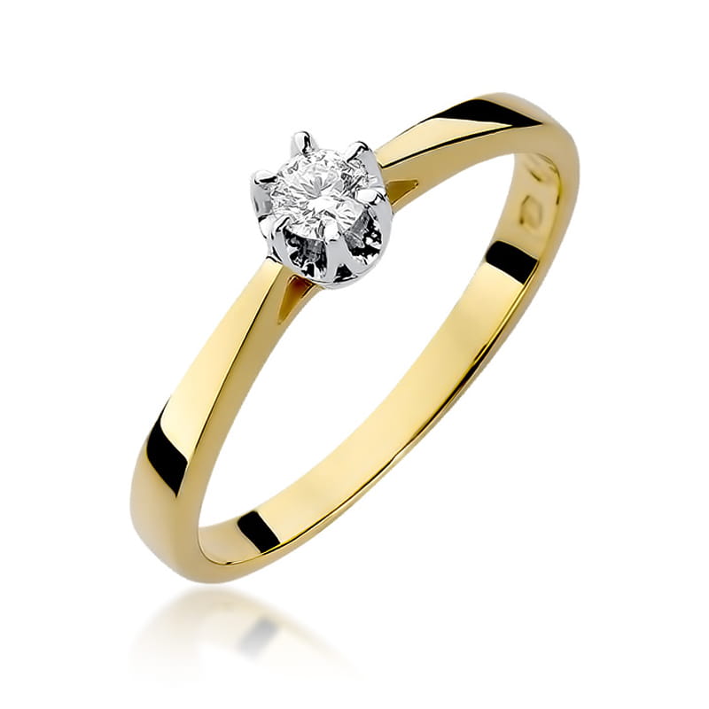 Inel Aur 14K W295 Diamant 0.15ct
