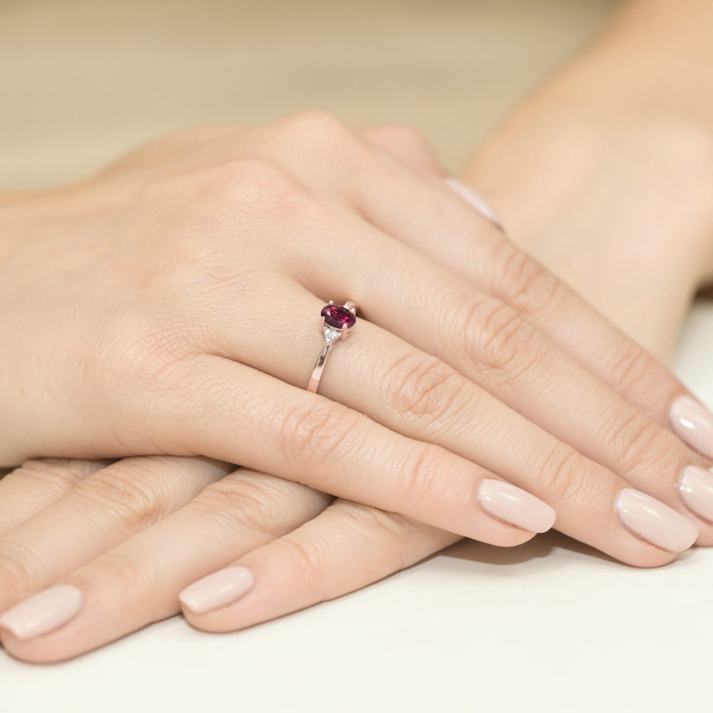 Inel Aur 14K W301 Rodolit 0.50ct