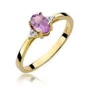 Inel Aur 14K W301 Ametist 0.40ct Diamante