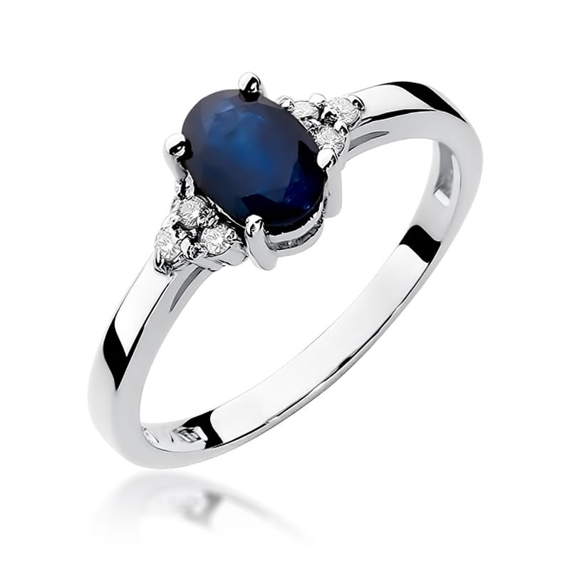 Inel Aur 14k cu Safir 0.90 ct - Alb