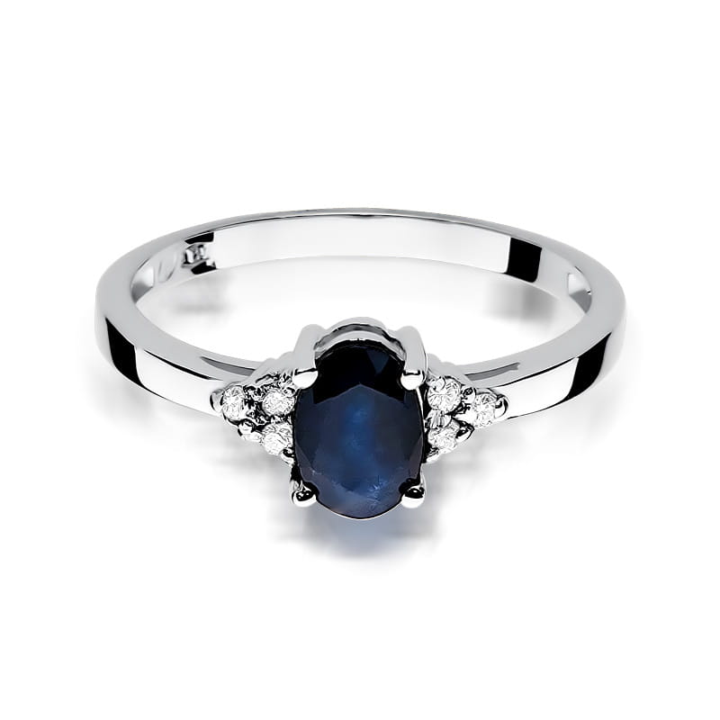 Inel Aur 14k cu Safir 0.90 ct - Alb