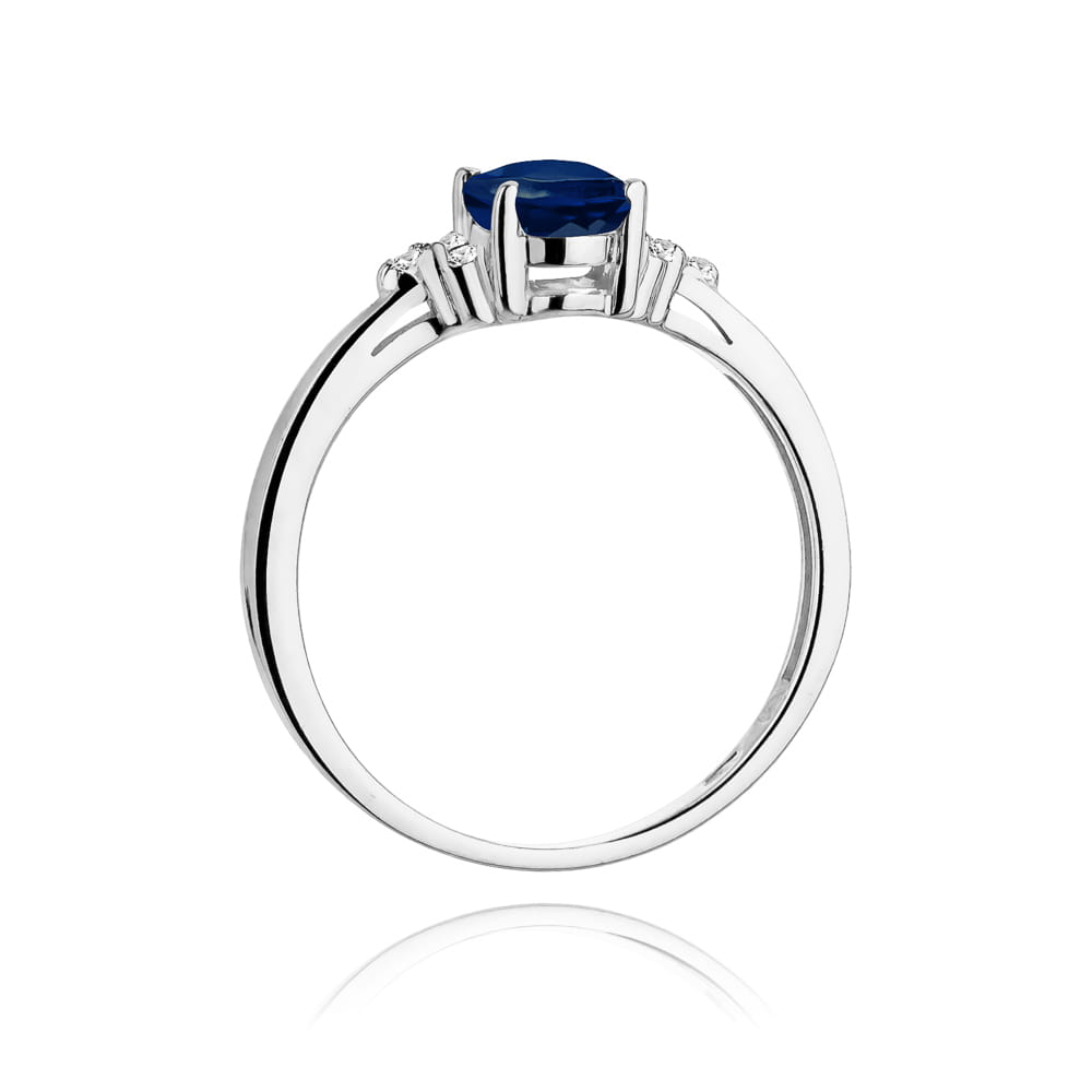 Inel Aur 14k cu Safir 0.90 ct - Alb