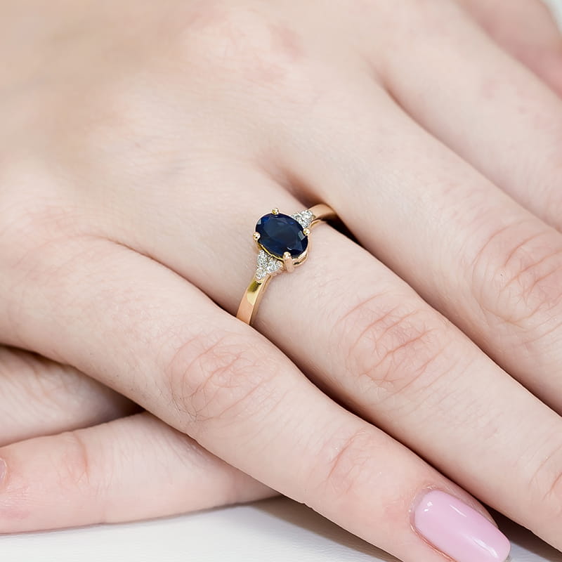 Inel Aur 14k cu Safir 0.90 ct - Galben