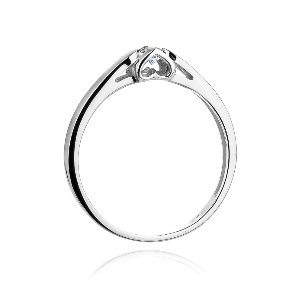 Inel Aur 14k cu Diamant 0.30 ct - Alb