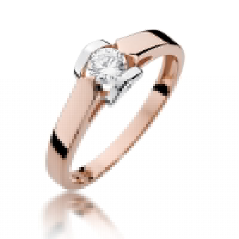 Inel Aur 14k cu Diamant 0.30 ct - Roz