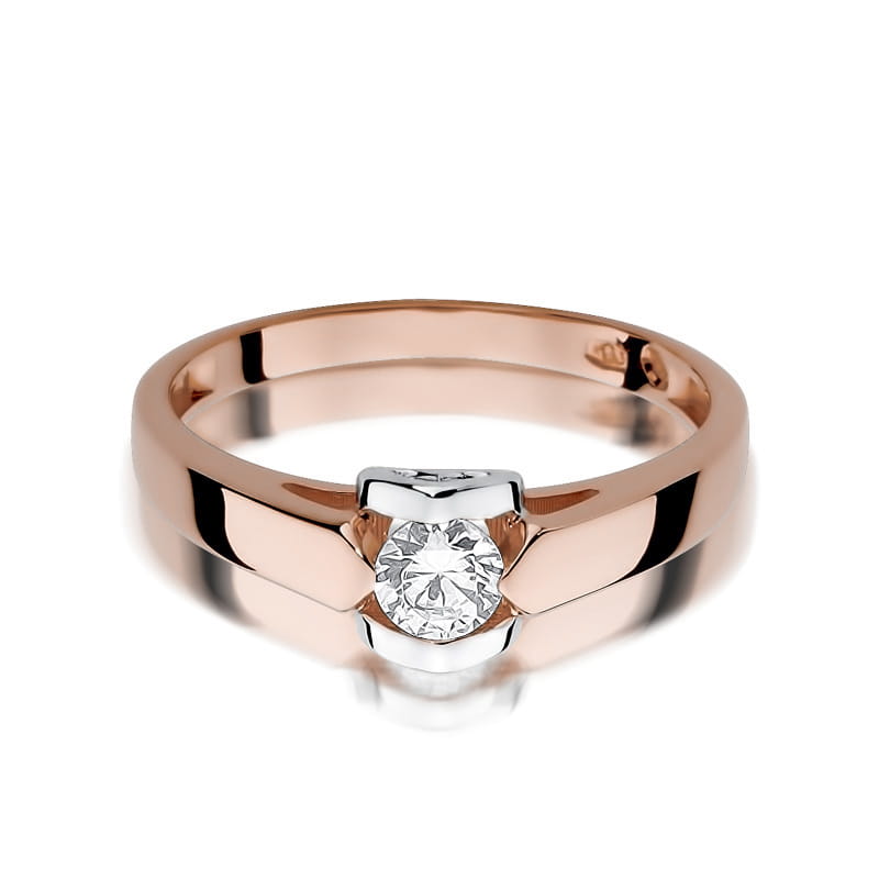 Inel Aur 14k cu Diamant 0.30 ct - Roz