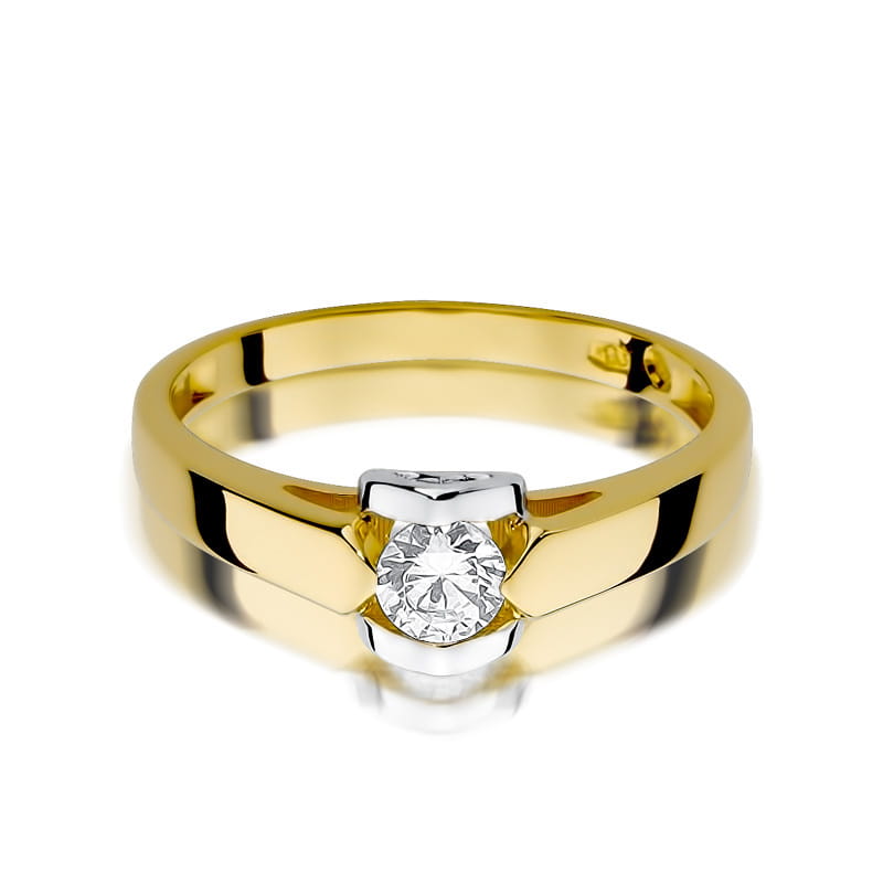 Inel Aur 14k cu Diamant 0.30 ct - Galben