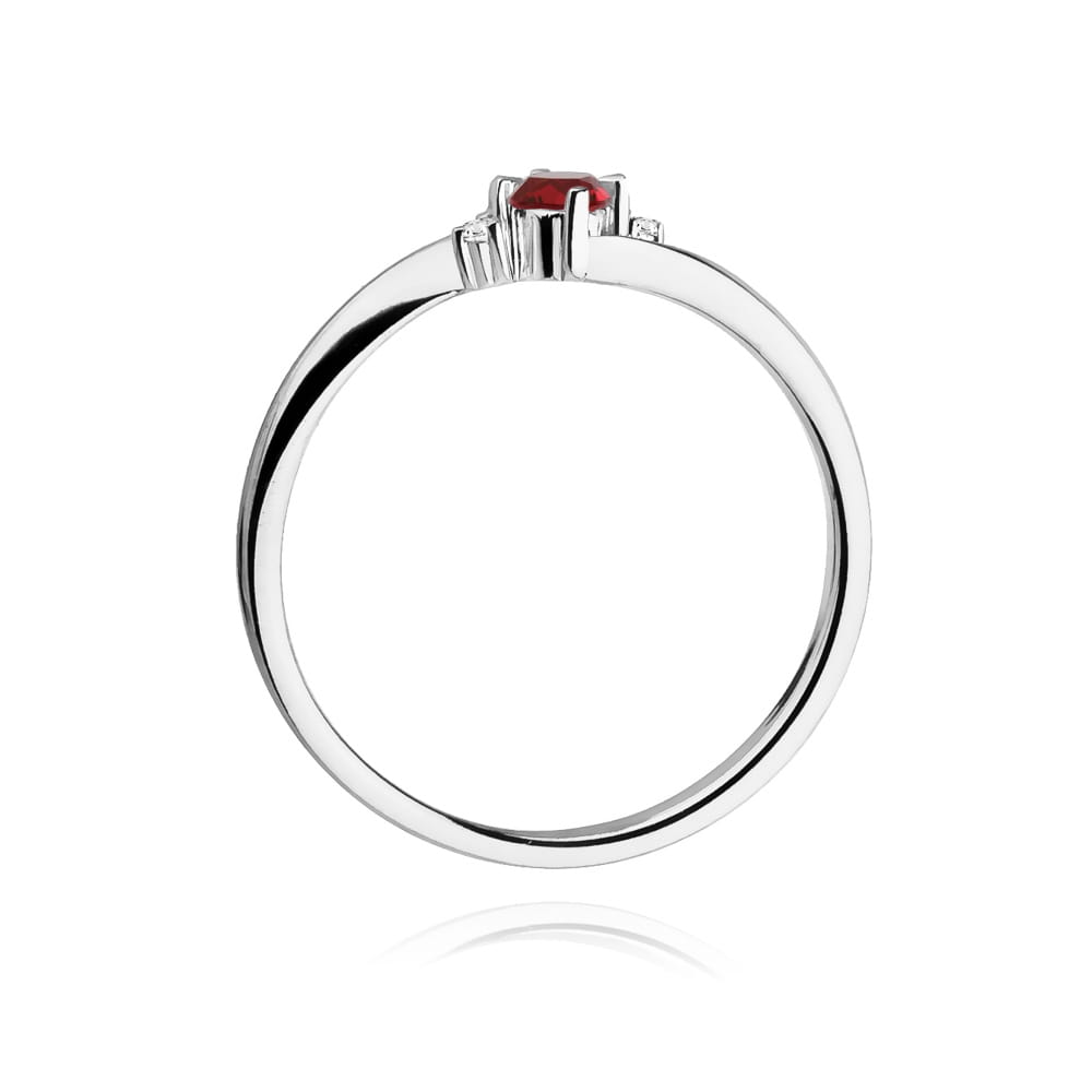 Inel Aur 14k cu Rubin 0.15 ct si Diamante Naturale 0.017 ct