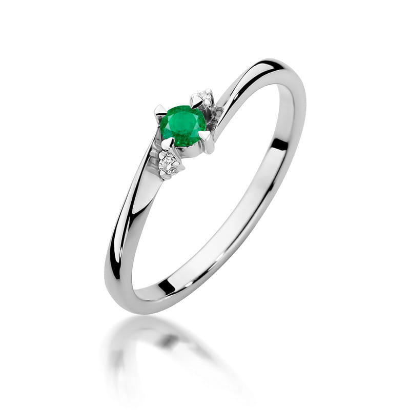 Inel Aur 14K W346 Smarald 0.15ct