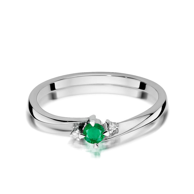 Inel Aur 14K W346 Smarald 0.15ct