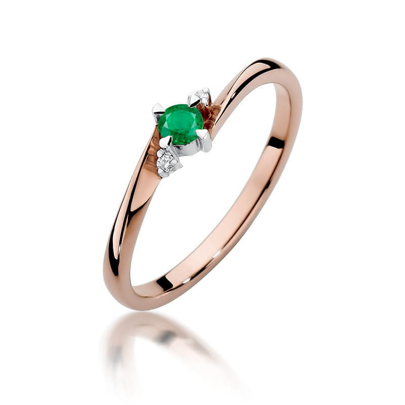 Inel Aur 14K W346 Smarald 0.15ct