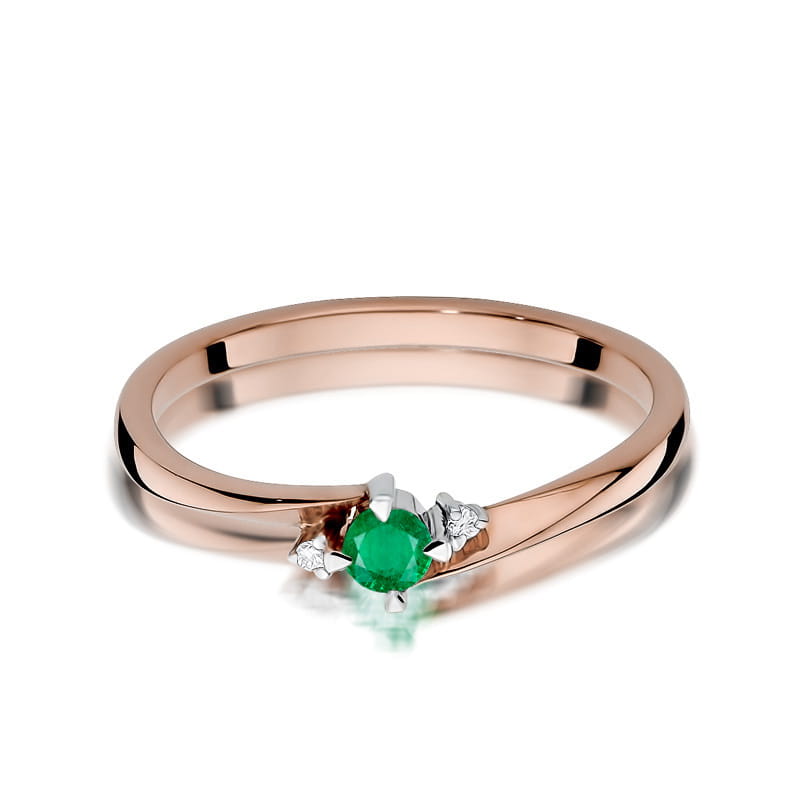 Inel Aur 14K W346 Smarald 0.15ct
