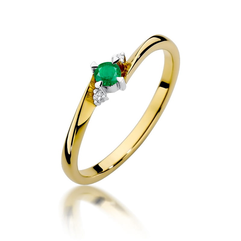 Inel Aur 14K W346 Smarald 0.15ct