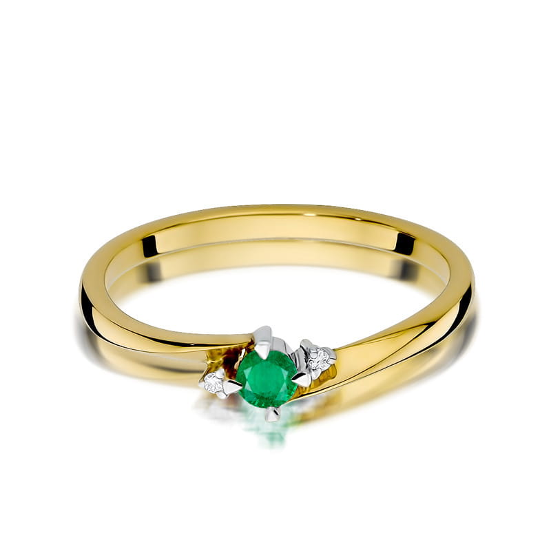 Inel Aur 14K W346 Smarald 0.15ct