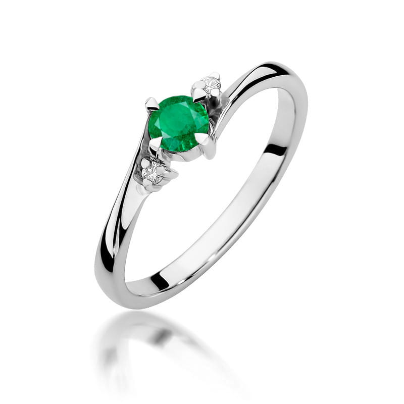 Inel Aur 14K W346B Smarald 0.30ct