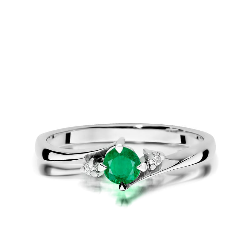 Inel Aur 14K W346B Smarald 0.30ct