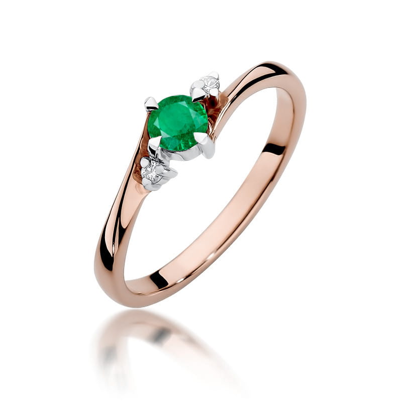 Inel Aur 14K W346B Smarald 0.30ct