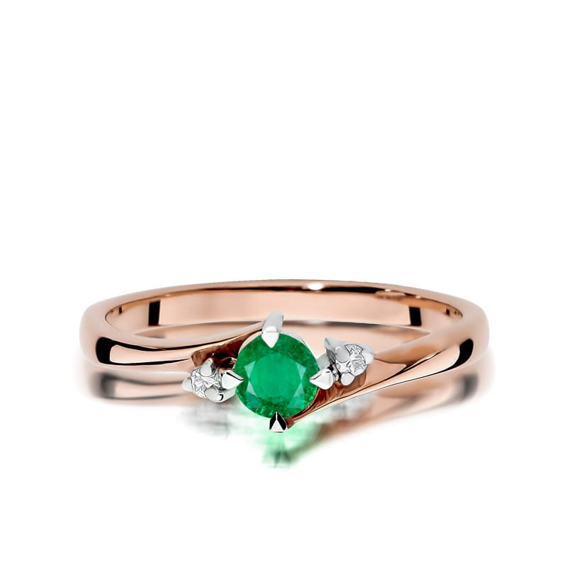 Inel Aur 14K W346B Smarald 0.30ct