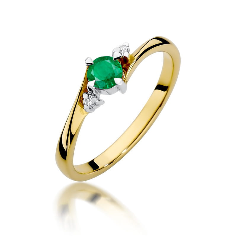 Inel Aur 14K W346B Smarald 0.30ct