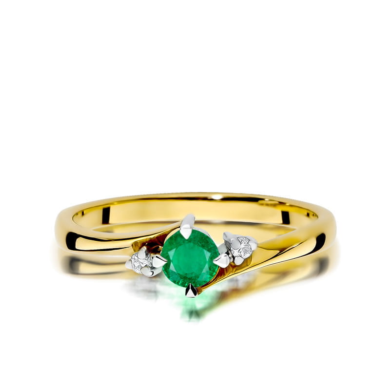 Inel Aur 14K W346B Smarald 0.30ct