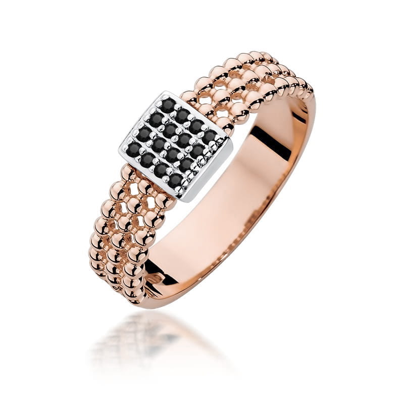 Inel Aur 14K W353 Diamante Negre 0.08ct