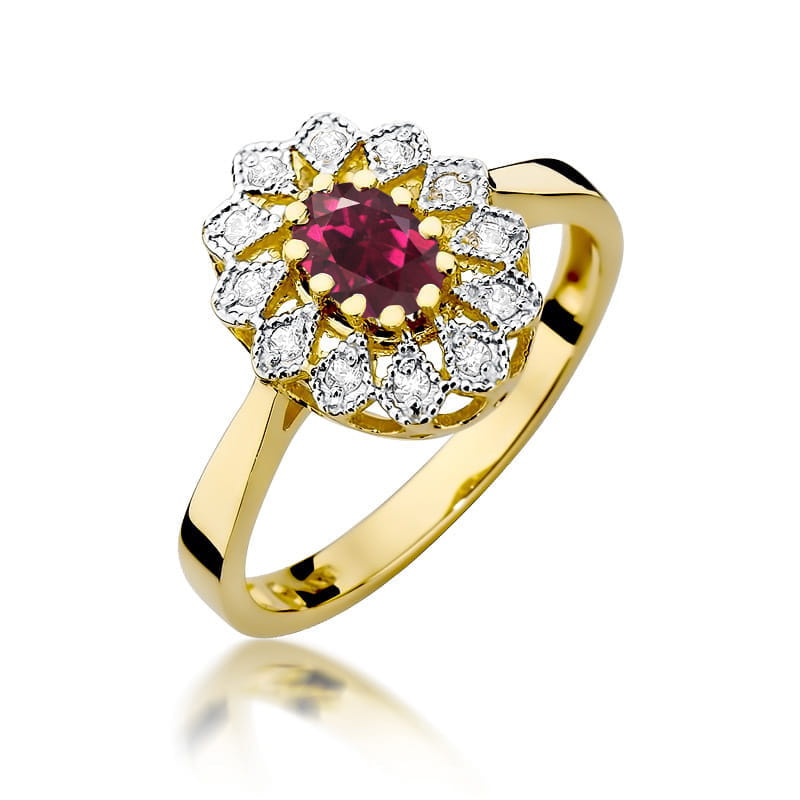 Inel Aur 14K W354 Rodolit 0.50ct