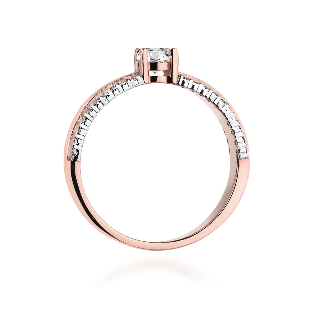 Inel Aur 14k cu Diamante 0.45 ct - Roz