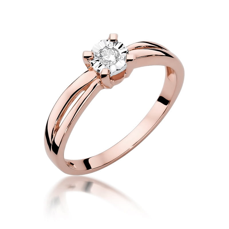 Inel Aur 14k cu Diamant 0.08 ct