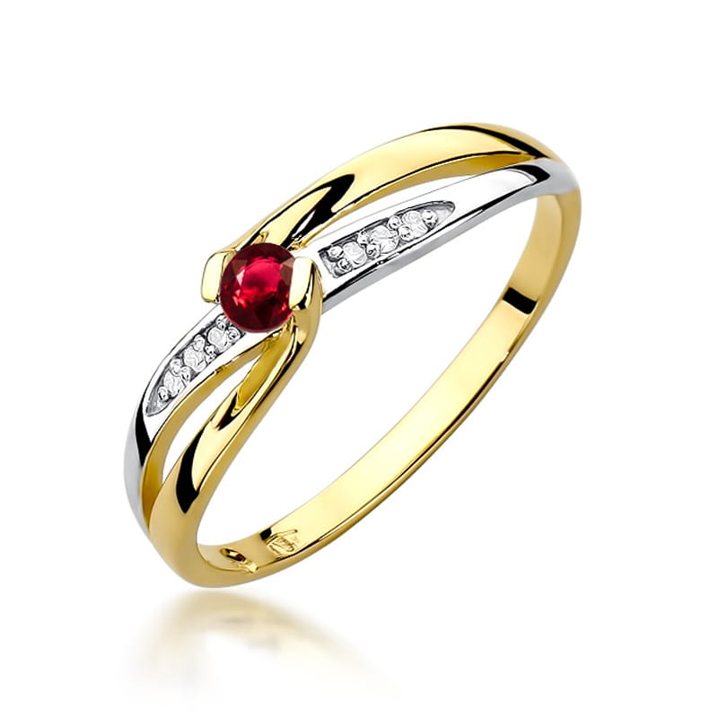 Inel Aur 14k cu Rubin 0.15 ct - Galben