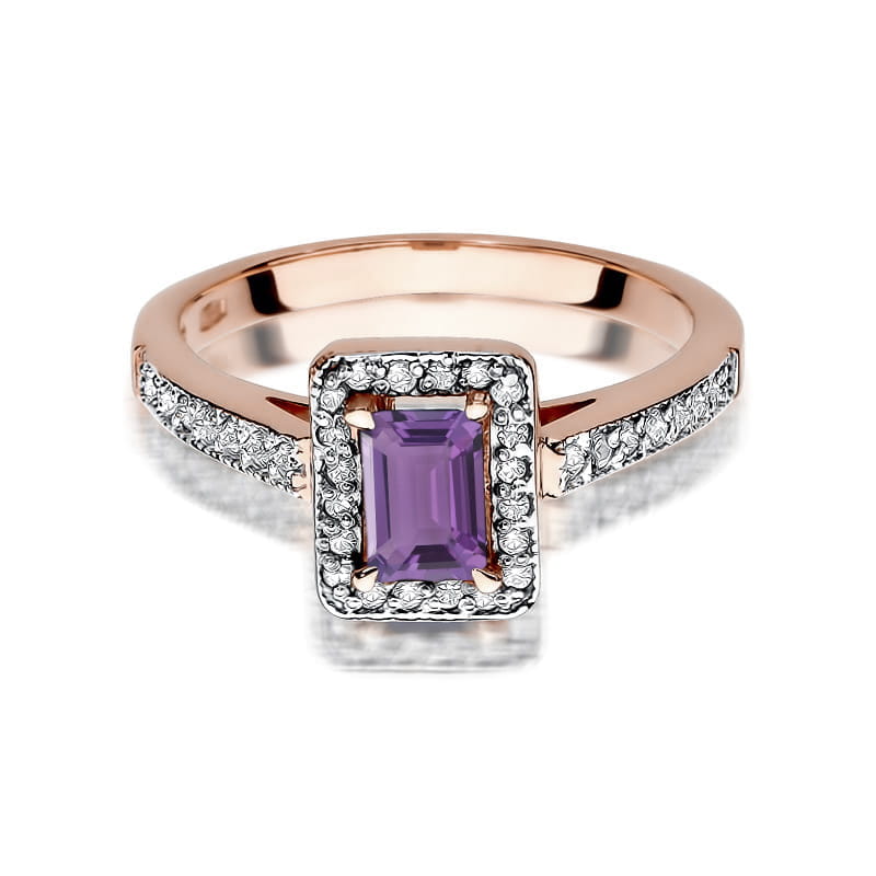 Inel Aur 14K W422 Ametist 0.50ct