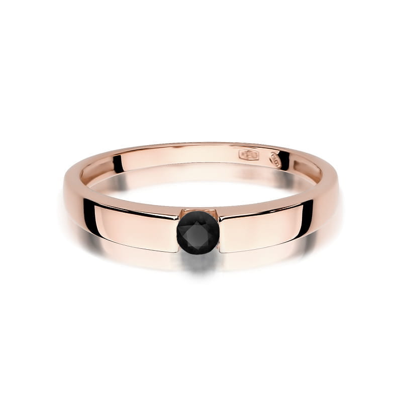 Inel Aur 14K W432 Diamant Negru 0.12ct