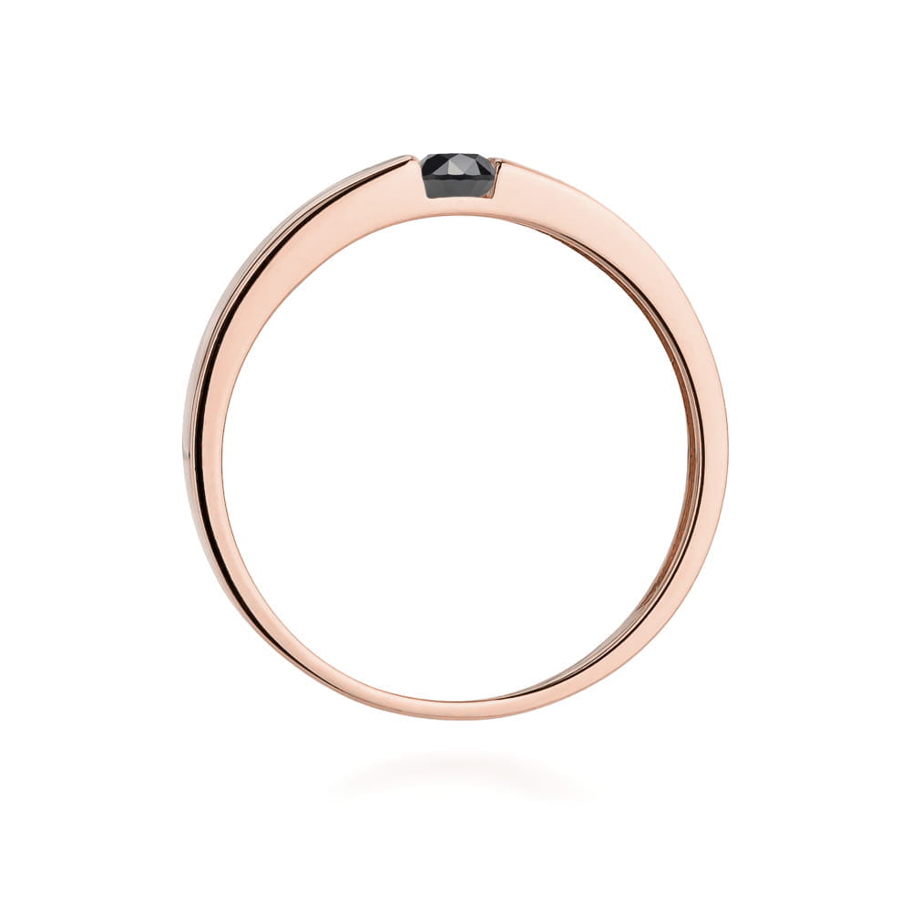 Inel Aur 14K W432 Diamant Negru 0.12ct
